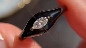 Black Marquise Ring - Gold Moissanite | Briza Jewel