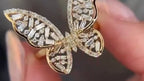 Butterfly Engagement Ring - Gold Baguette Diamond | Briza Jewel