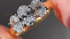 Three Stone Oval Engagement Ring - Gold | Briza Jewel