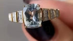 Cushion Engagement Ring - Gold Aquamarine | Briza Jewel