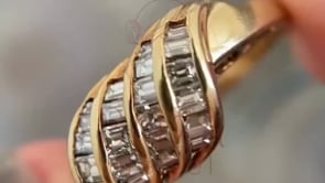 Gold Cocktail Ring - Lab Grown 18K Gold Baguette Diamond | Briza Jewel