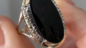 Women's Black Wedding Ring - Gold Diamond | Briza Jewel