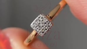 Square Diamond Ring - Gold Minimalist | Briza Jewel