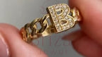 B Initial Ring - Lab Grown Gold Diamond | Briza Jewel