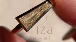 Geometric Engagement Ring - Lab Grown Gold Baguette Diamond | Briza Jewel