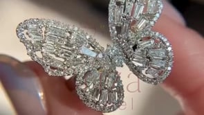 Butterfly Diamond Ring - Lab Grown White Gold Baguette | Briza Jewel