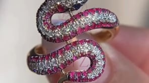 Gold Snake Ring - Diamond | Briza Jewel