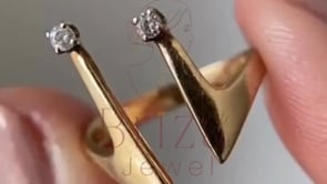 Crown Ring - Gold Moissanite Minimalist | Briza Jewel