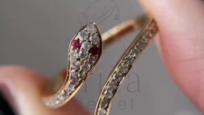 Bulgari Snake Ring - Gold Ruby | Briza Jewel