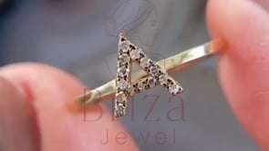 Letter Ring - Gold Moissanite | Briza Jewel