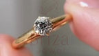 Solitaire Round Engagement Ring - 14K Gold Diamond Minimalist | Briza Jewel