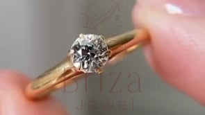 Solitaire Round Engagement Ring - 14K Gold Diamond Minimalist | Briza Jewel