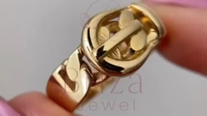Cuban Link Wedding Band - Gold Ring | Briza Jewel