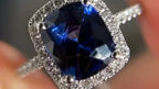 Blue Sapphire Engagement Ring - White Gold Cushion Halo | Briza Jewel