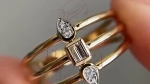 Geometric Wedding Band - Lab Grown Baguette Diamond Ring | Briza Jewel