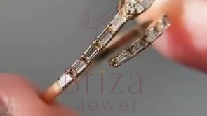 Diamond Snake Ring - Lab Grown Gold Baguette | Briza Jewel