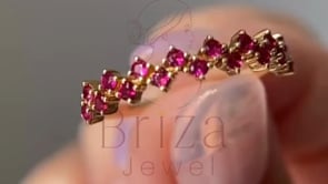 Pink Diamond Eternity Band - Lab Grown Yellow Gold Ring | Briza Jewel