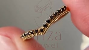 Black moissanite ring - Gold Diamond | Briza Jewel