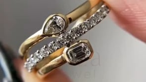 Toi Et Moi Moissanite Ring - Gold Emerald Cut | Briza Jewel