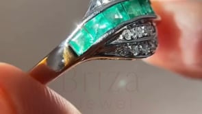 Cocktail Diamond Ring - White Gold Vintage | Briza Jewel