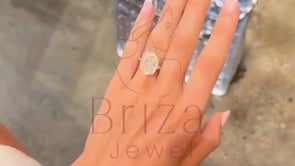Radiant Cut Wedding Ring - Lab Grown Diamond Halo | Briza Jewel