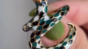 Ring Snake Gold with Enamel Serpent Adjustable | Briza Jewel