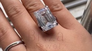 Emerald Cut Moissanite Ring | Briza Jewel