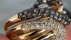 Gold Diamond Crossover Ring | Briza Jewel