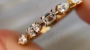18K Gold Wedding Band - 14K Yellow Gold Diamond Ring | Briza Jewel