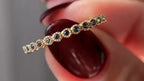 Blue Sapphire Eternity Band - 18K Gold Ring | Briza Jewel