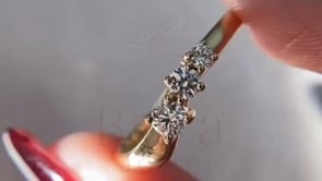 3 Stone Wedding Ring - 14K Gold Diamond Minimalist | Briza Jewel