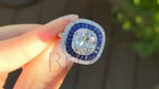 Cushion Cut Halo Engagement Ring - Diamond | Briza Jewel