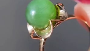 Green Jade Flower Ring - Vintage Style Ring | Briza Jewel