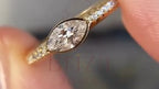 Marquise Cut Diamond Ring - Yellow Gold Pave | Briza Jewel