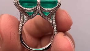 Art Deco Engagement Ring - Emerald Cut Diamond Ring | Briza Jewel