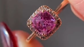 Cushion Cut Topaz Ring - Rose Gold Diamond Halo | Briza Jewel
