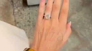 Hidden Halo Oval Engagement Ring - 18K Yellow Gold Diamond | Briza Jewel