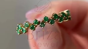 Emerald Cluster Ring - Gold | Briza Jewel
