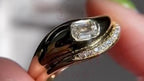 Yellow Gold Emerald Cut Engagement Ring - Lab Grown Diamond Pave | Briza Jewel