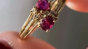 Ruby and Diamond Gold Ring - Vintage | Briza Jewel