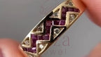 Wedding Band Chevron - Lab Grown Gold Diamond Vintage Ring | Briza Jewel