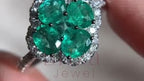 Cluster Emerald Ring - Lab Grown Diamond Halo | Briza Jewel