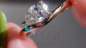 Pear Engagement Ring - Lab Grown Diamond Solitaire | Briza Jewel