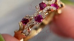 Vintage Ruby Engagement Ring - 14k Gold Diamond | Briza Jewel