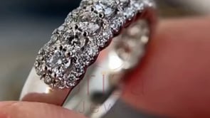 Triple Row Diamond Ring - White Gold Eternity