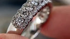 Triple Row Diamond Ring - White Gold Eternity