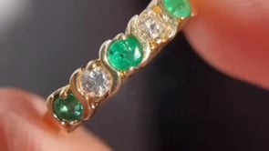 Emerald Diamond Band - Gold Vintage Ring