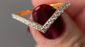 V Shaped Wedding Band - Ring