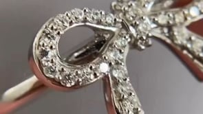 Diamond Bow Ring - 18K White Gold