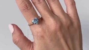 Blue Topaz Heart Ring - Gold Diamond